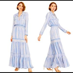 Misa Los Angeles blue and white Jasmine dress